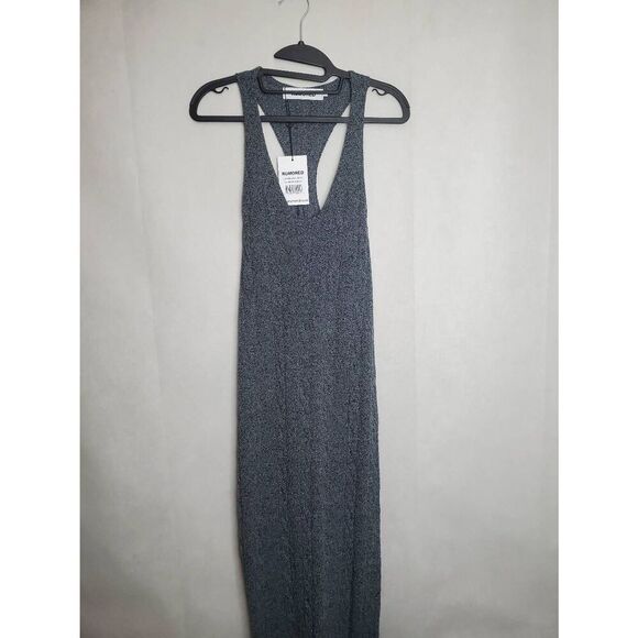 Rumored Lakeville Cable Knit Scoop Neck Racerback Maxi Dress in Smoke Heather - Picture 6 of 9